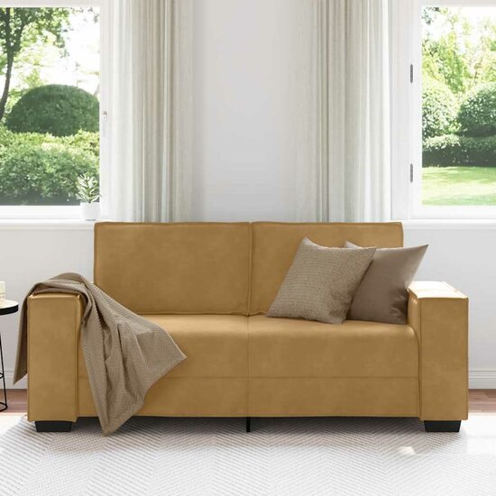 Tweezitsbank Stof 140 cm Bruin