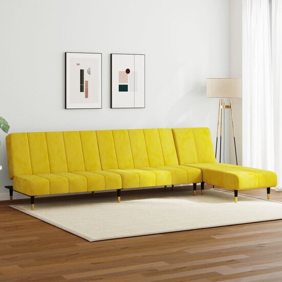 2-Delige Loungeset Fluweel Geel