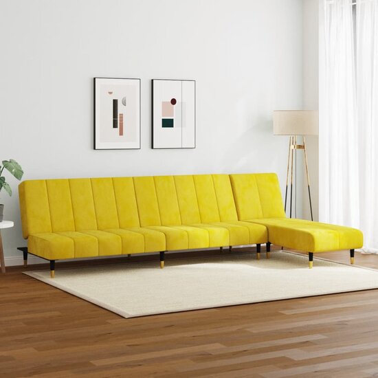 2-Delige Loungeset Fluweel Geel