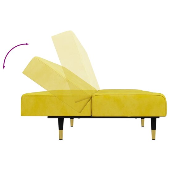 2-Delige Loungeset Fluweel Geel