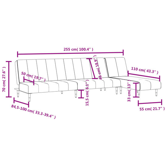 2-Delige Loungeset Fluweel Geel