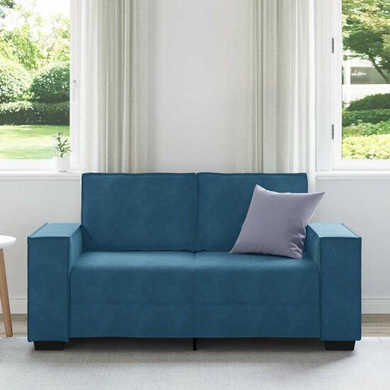 Tweezitsbank Fluweel 120 cm Blauw