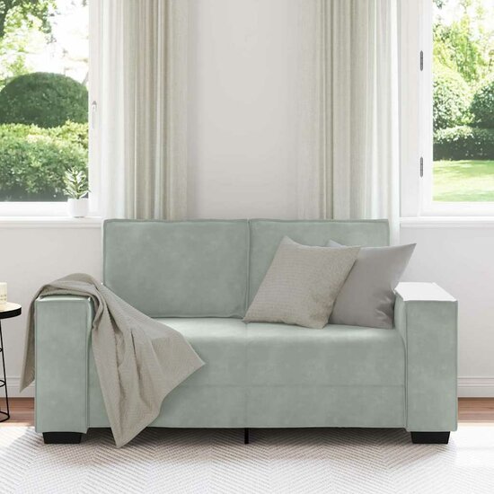 Tweezitsbank Fluweel 120 cm Lichtgrijs