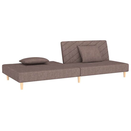 Slaapbank 2-Zits Met 2 Kussens Stof Taupe