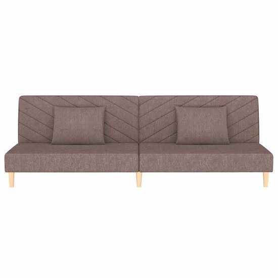 Slaapbank 2-Zits Met 2 Kussens Stof Taupe