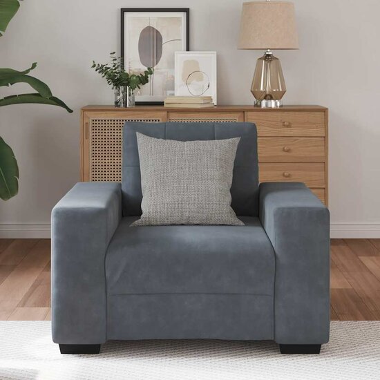Fauteuil Fluweel 60 cm Donkergrijs