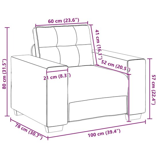 Fauteuil Fluweel 60 cm Donkergrijs