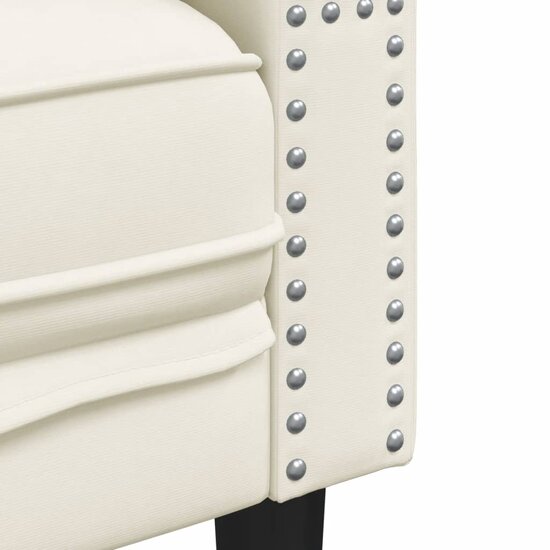 2-Delige Loungeset Chesterfield Met Bolsters Fluweel Kleur Cr&egrave;me