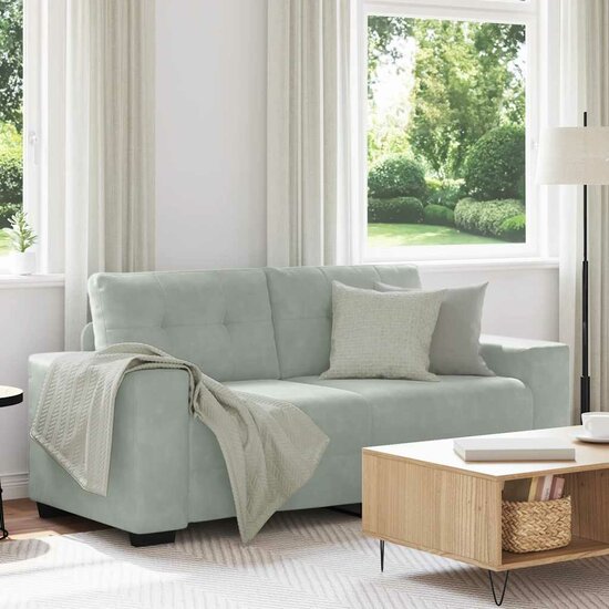 Loveseat Bank Fluweel 140 cm Lichtgrijs