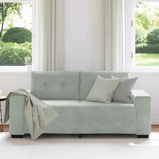 Loveseat Bank Fluweel 140 cm Lichtgrijs