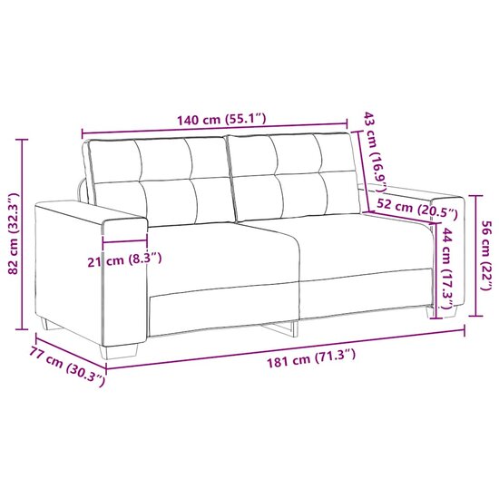 Loveseat Bank Fluweel 140 cm Lichtgrijs