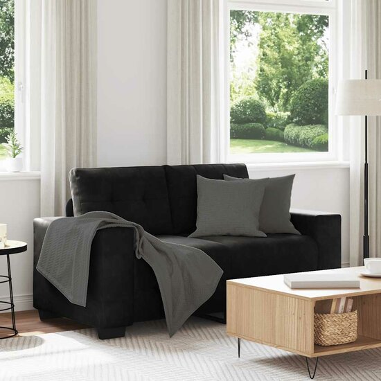 Loveseat Bank Fluweel 120 cm Zwart