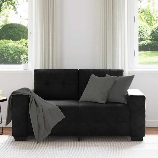 Loveseat Bank Fluweel 120 cm Zwart
