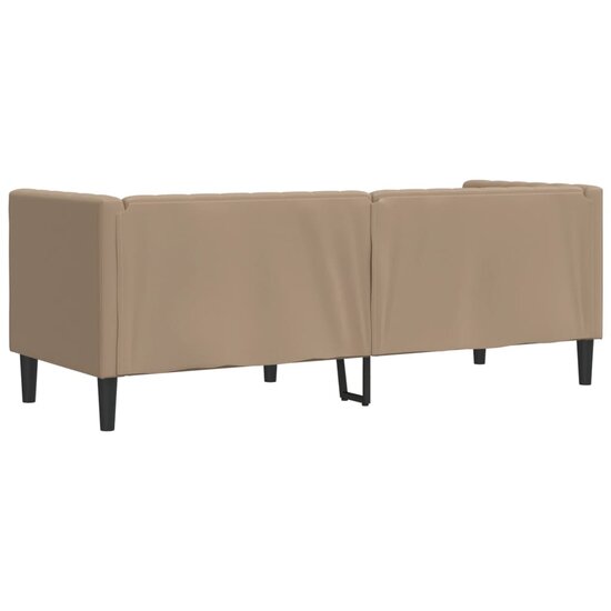 Chesterfield-Stijl Kunstleer Kleurig Cappuccino Driezitsbank