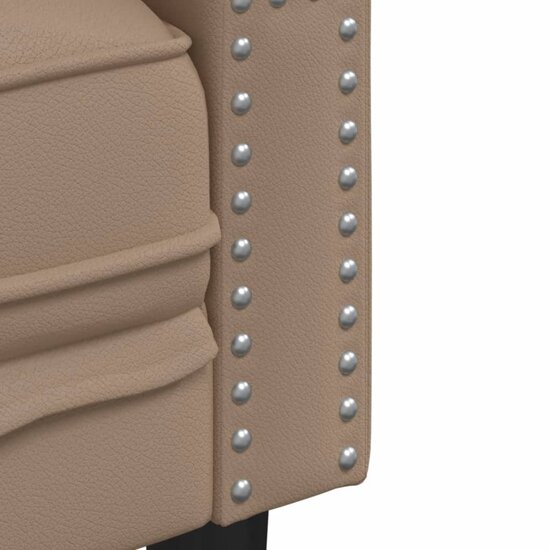 Chesterfield-Stijl Kunstleer Kleurig Cappuccino Driezitsbank