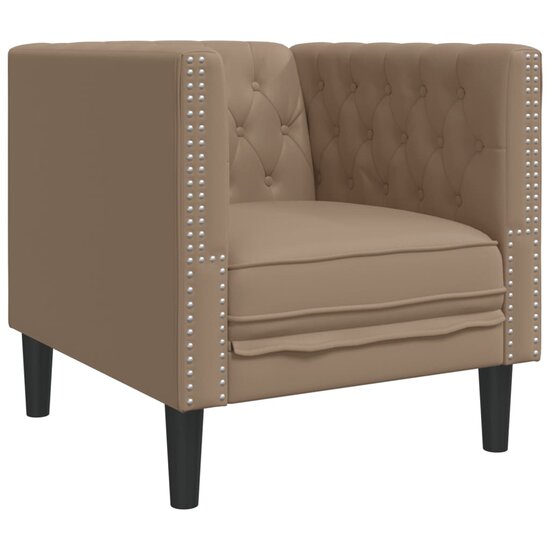 3-Delige Loungeset Chesterfield-Stijl Kunstleer Kleur Cappuccino