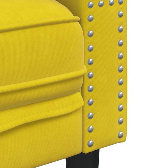 3-Delige Loungeset Chesterfield Met Bolsters Fluweel Geel