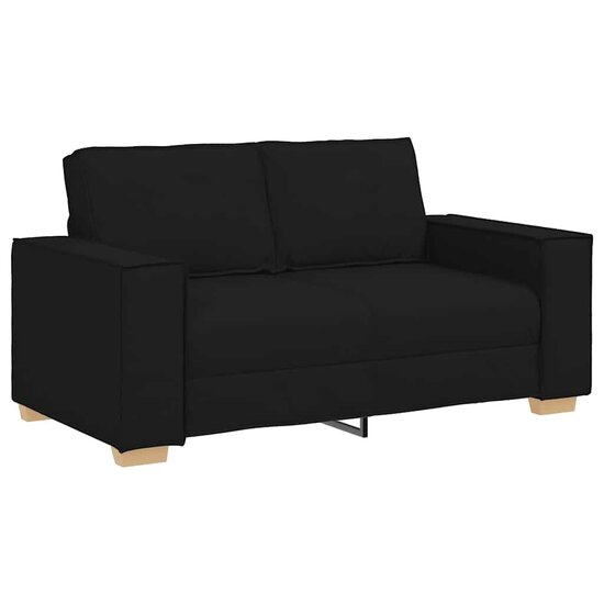 2-Delige Loungeset Met Kussens Stof Zwart