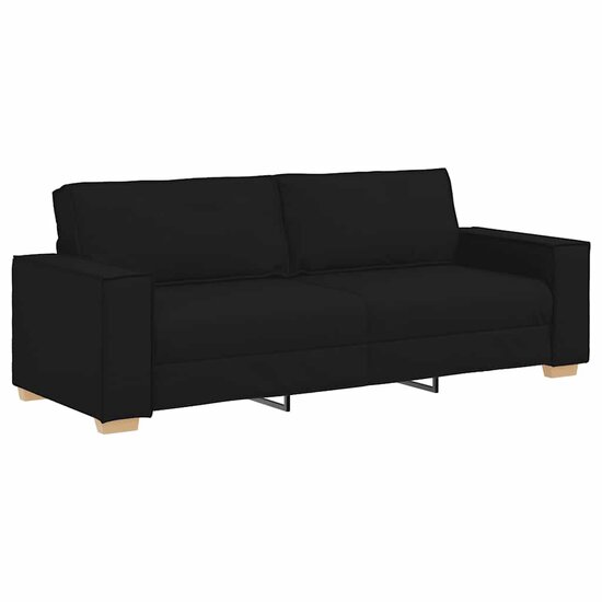 2-Delige Loungeset Met Kussens Stof Zwart