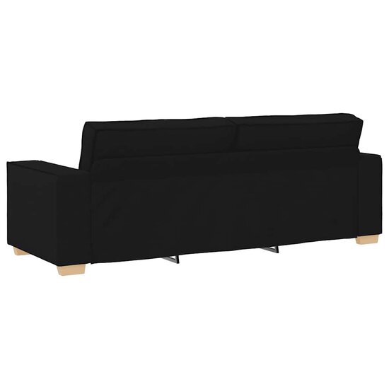 2-Delige Loungeset Met Kussens Stof Zwart