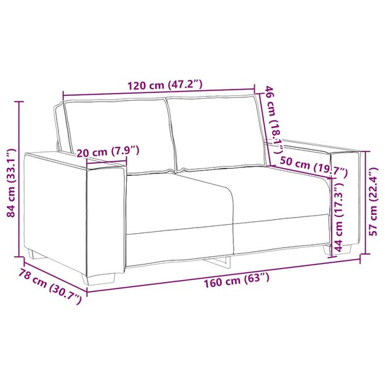 2-Delige Loungeset Met Kussens Stof Zwart