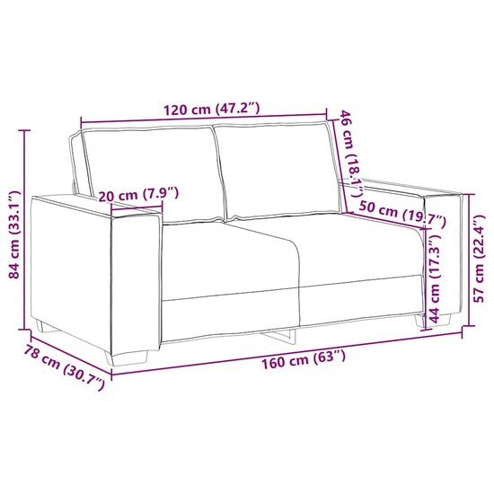 2-Delige Loungeset Met Kussens Stof Lichtgrijs