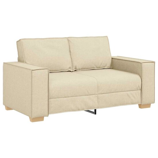2-Delige Loungeset Met Kussens Stof Kleurig Cr&egrave;me