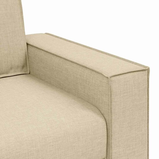 2-Delige Loungeset Met Kussens Stof Kleurig Cr&egrave;me