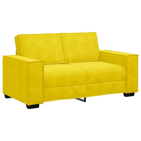 3-Delige Loungeset Met Kussens Fluweel Geel