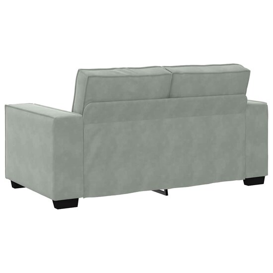 2-Delige Loungeset Met Kussens Fluweel Lichtgrijs