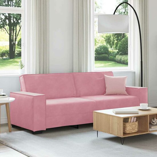 Driezitsbank Fluweel 180 cm Roze