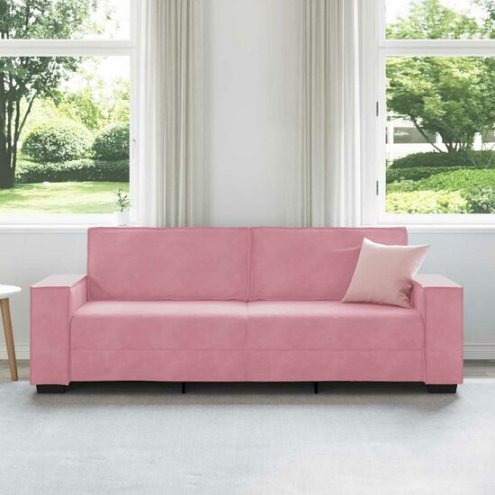Driezitsbank Fluweel 180 cm Roze