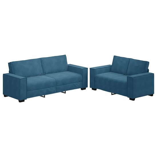 2-Delige Loungeset Met Kussens Fluweel Blauw
