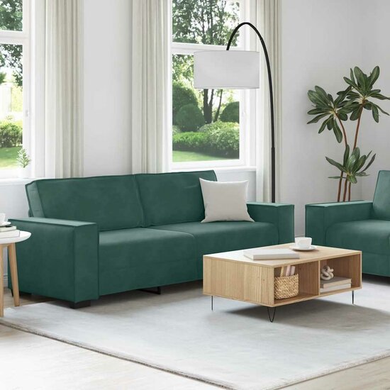 2-Delige Loungeset Met Kussens Fluweel Donkergroen