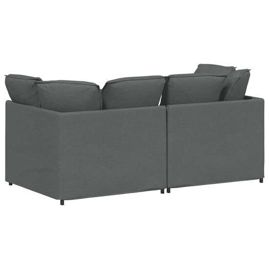 Modulaire Bank Met Kussens Stof Donkergrijs