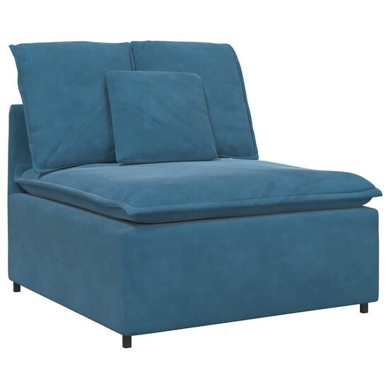 Modulaire Bank Met Kussens Fluweel Blauw