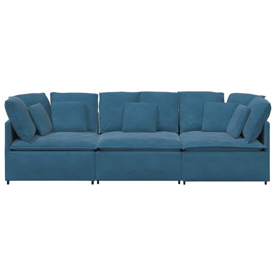 Modulaire Bank Met Kussens Fluweel Blauw