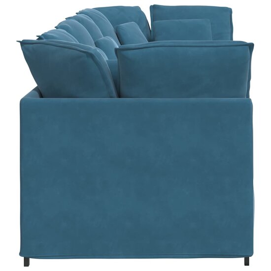 Modulaire Bank Met Kussens Fluweel Blauw