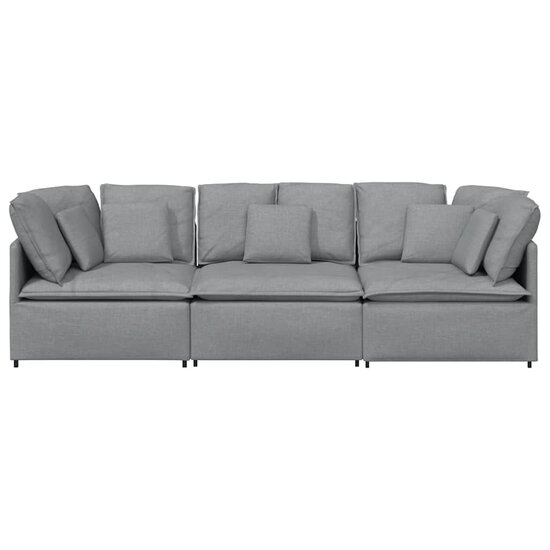 Modulaire Bank Met Kussens Stof Lichtgrijs