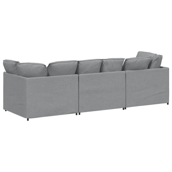 Modulaire Bank Met Kussens Stof Lichtgrijs