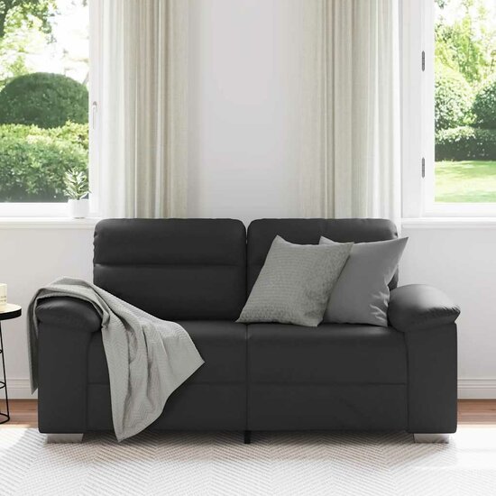 Tweezitsbank Kunstleer 120 cm Zwart