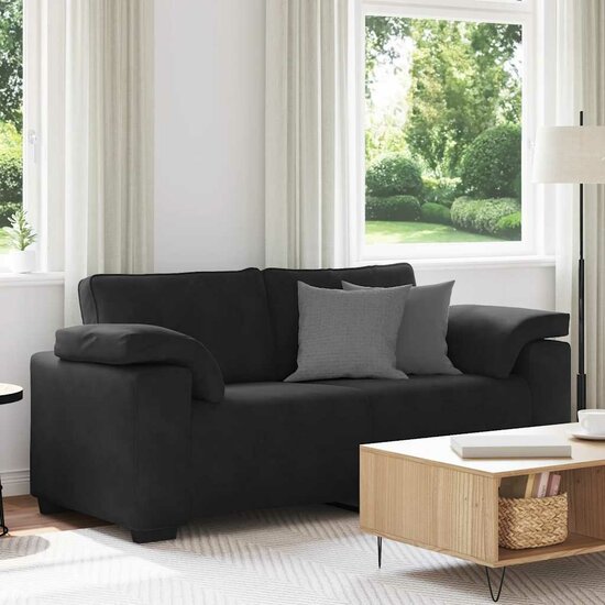 Loveseat Bank Fluweel 140 cm Zwart