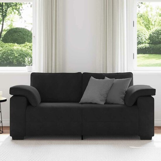 Loveseat Bank Fluweel 140 cm Zwart