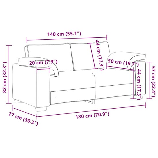 Loveseat Bank Fluweel 140 cm Zwart