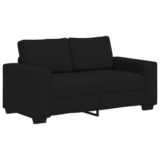 3-Delige Loungeset Met Kussens Stof Zwart