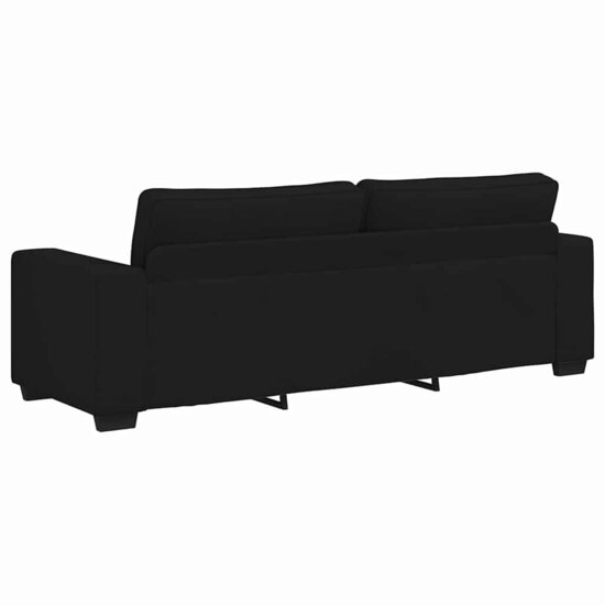 3-Delige Loungeset Met Kussens Stof Zwart