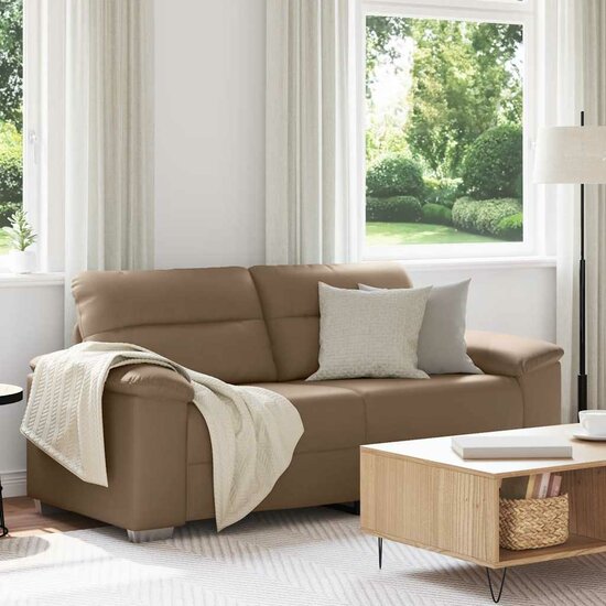 Tweezitsbank Kunstleer Kleurig 140 cm Cappuccino