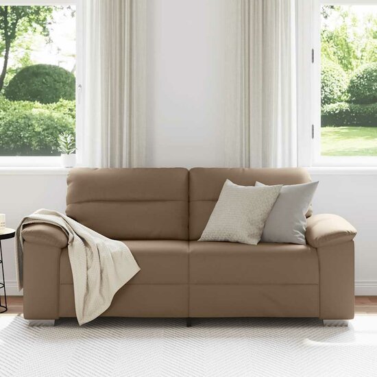 Tweezitsbank Kunstleer Kleurig 140 cm Cappuccino