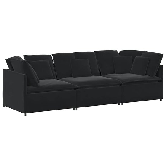Modulaire Bank Met Kussens Fluweel Zwart