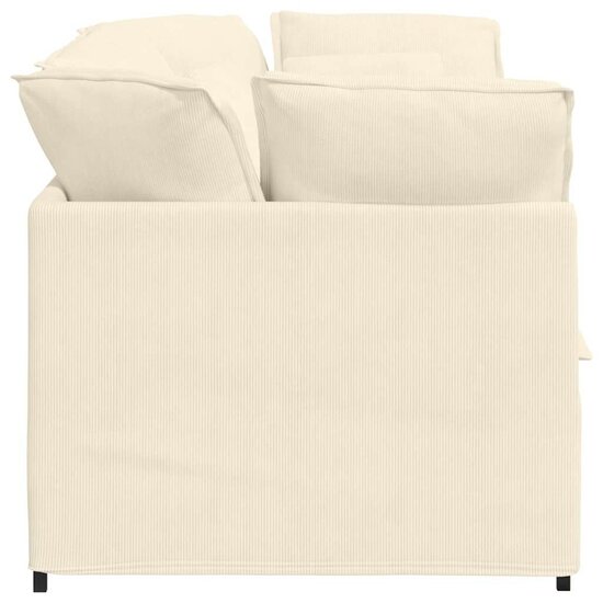Modulaire Bank Met Kussens Corduroy Stof Kleurig Cr&egrave;me